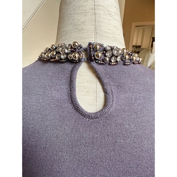 Zara knit short sleeve top with jeweled neckline, NWT, S - Picture 6 of 12